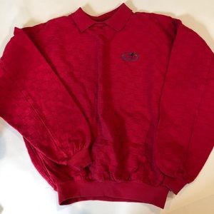 SOMERS Red Collared Pullover Shirt Sz L Long slv